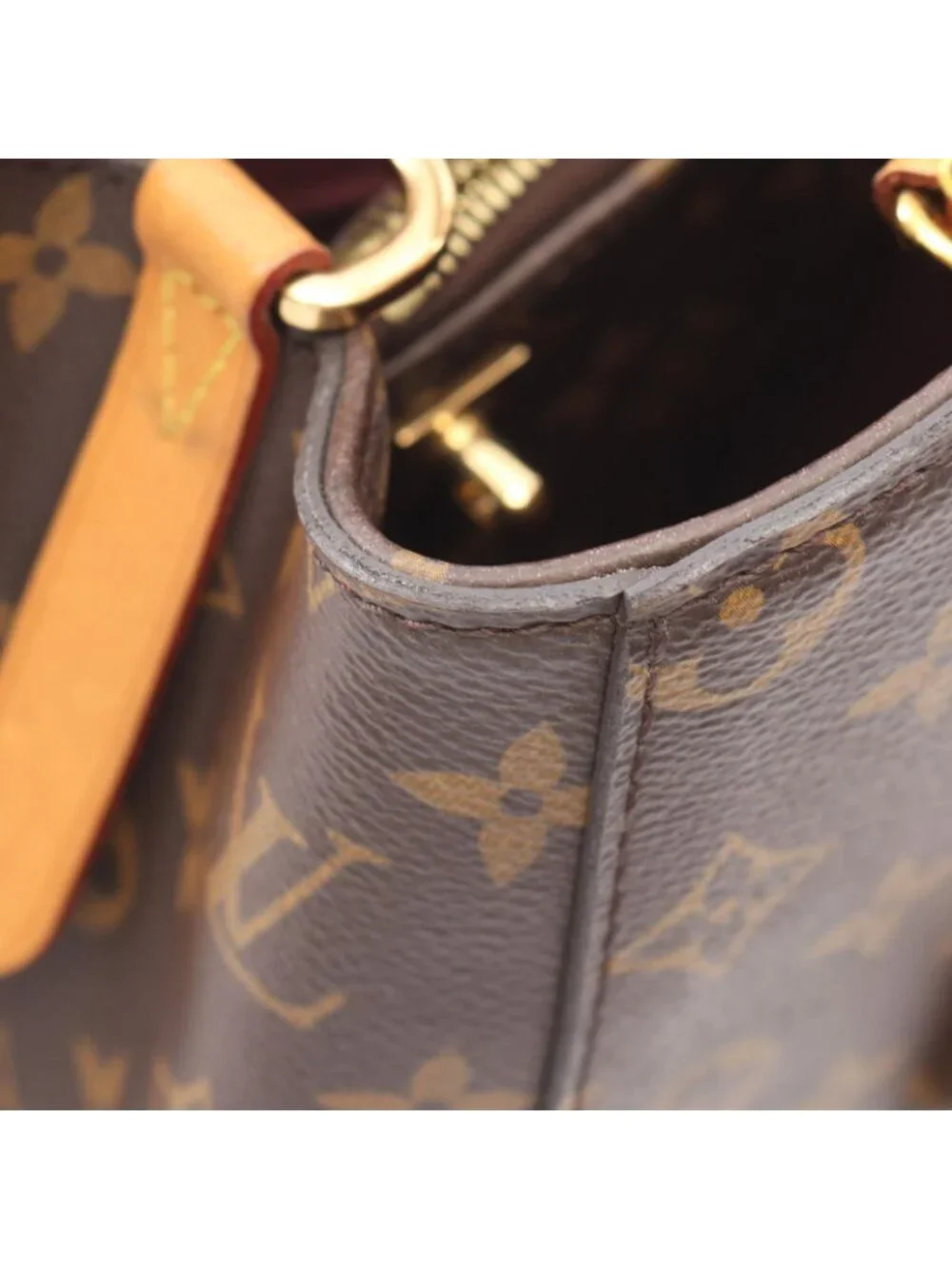 Louis Vuitton Montaigne MM 2-Way Canvas Leather Handbag